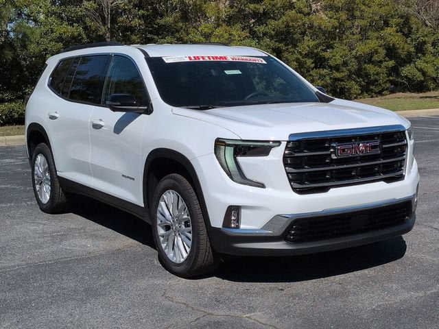 2026 GMC Acadia Elevation in Summit White — front three-quarter view