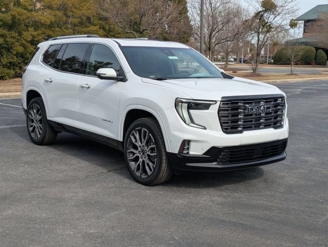2026 GMC Acadia Denali Ultimate in Summit White — front three-quarter view