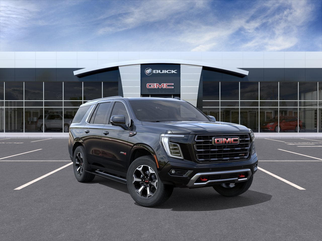 2026 GMC Yukon AT4 Ultimate in Onyx Black — front three-quarter view