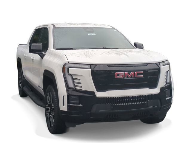 2026 GMC Sierra EV Elevation Standard Range in Summit White — front three-quarter view
