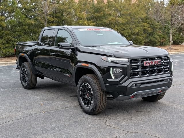 2026 GMC Canyon AT4 in Onyx Black — front three-quarter view