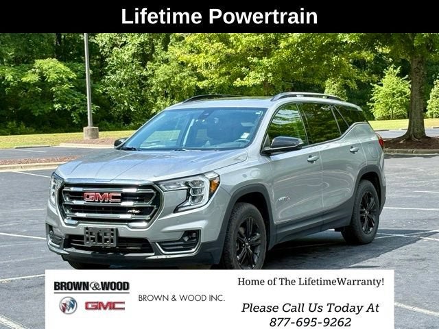 2024 GMC Terrain AT4 in Sterling Metallic — front three-quarter view