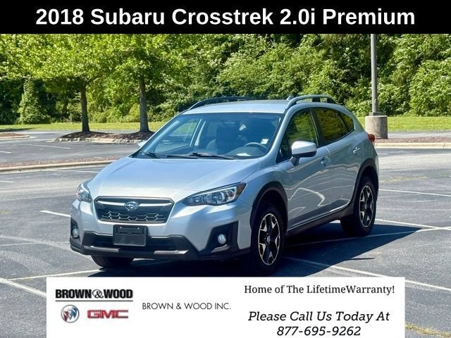 2018 Subaru Crosstrek Premium in Silver — front three-quarter view